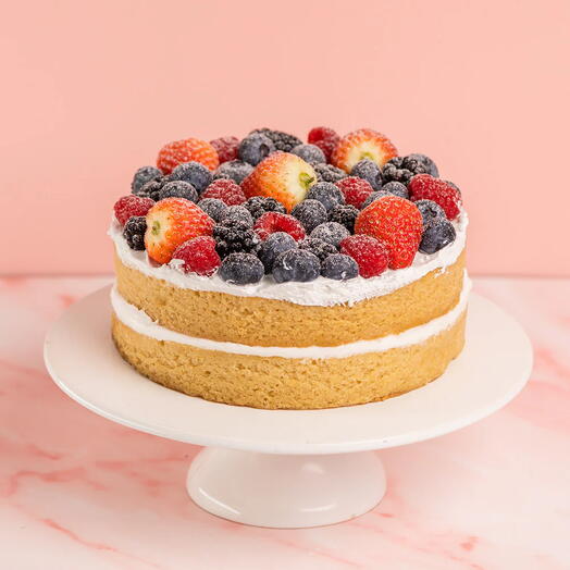 Ягодно-ванильный вайб | Веганский ванильный торт со свежими ягодами