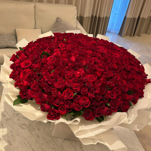 Роскошный XXL букет из 201 красных роз