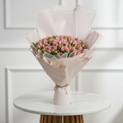 Tempt- 69  Pink Spray Roses Luxury Romantic Bouquet for Her, Him, Anniversary   Birthday Gift