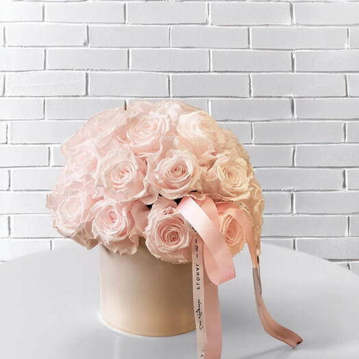 Люксовая коробка с 19 розовыми розами