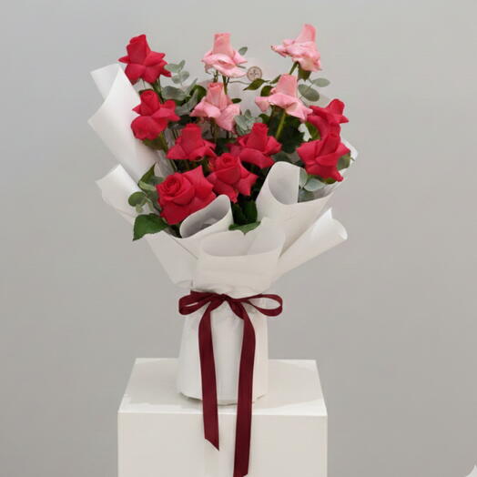 Bloom- Red and Pink Rose Bouquet