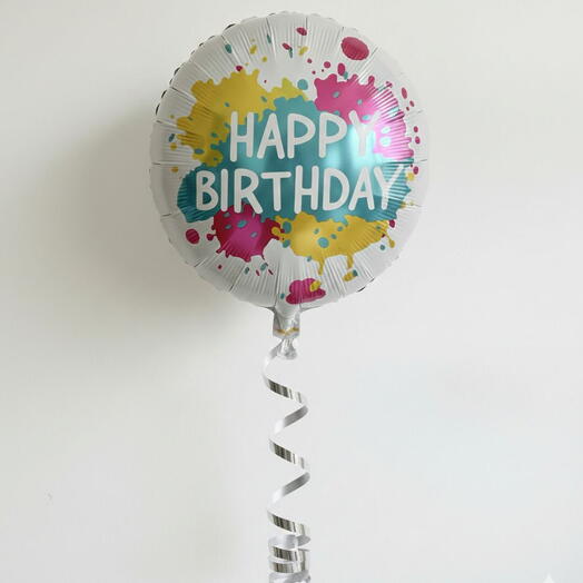 Artistic Paint Splatter Happy Birthday Foil Balloon