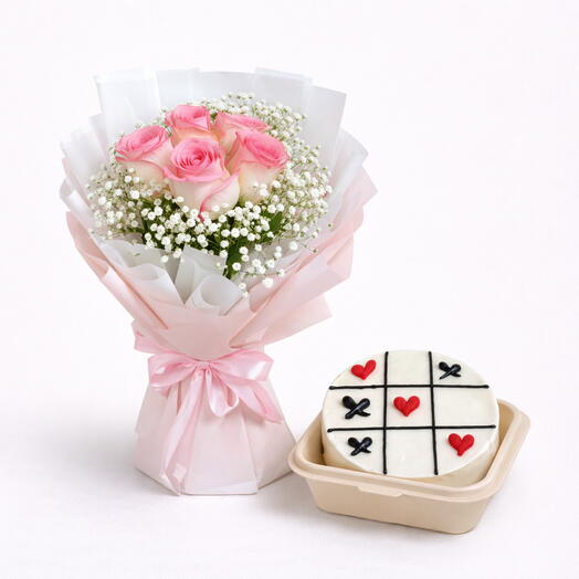 5 Pink Roses   Bento Cake Surprise