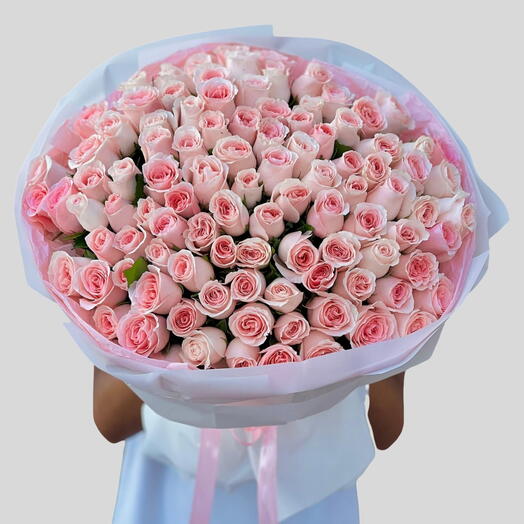 Valentine s Shiny _ 101 Pink Rose Luxury Bouquet For Mother s day