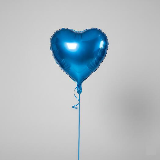 Single Blue Heart Foil Balloon – 18 Inch | Helium Filled - For Him