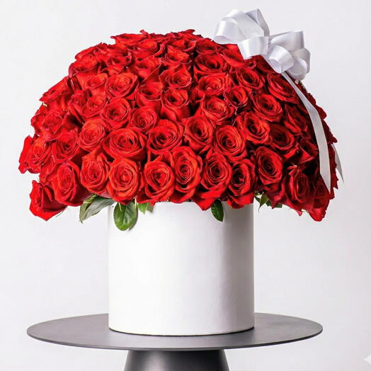 99 Red Roses Dome in Luxury Box – Valentine s Day Flower