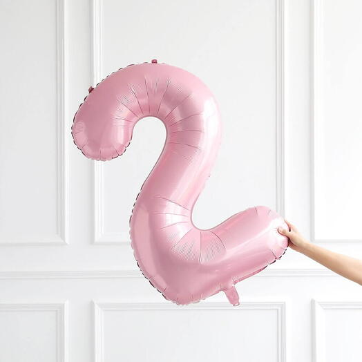 Number 2 pink balloon
