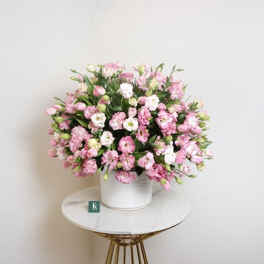 Lisianthus and Tulips Elegance