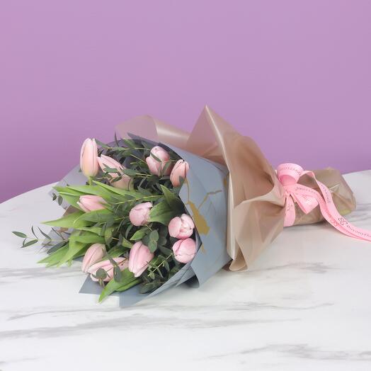 Pink Beauty 11 Tulips Bouquet
