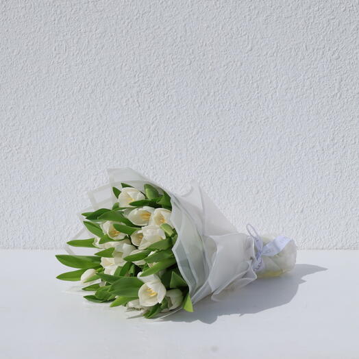 Premium White Tulips Bouquet