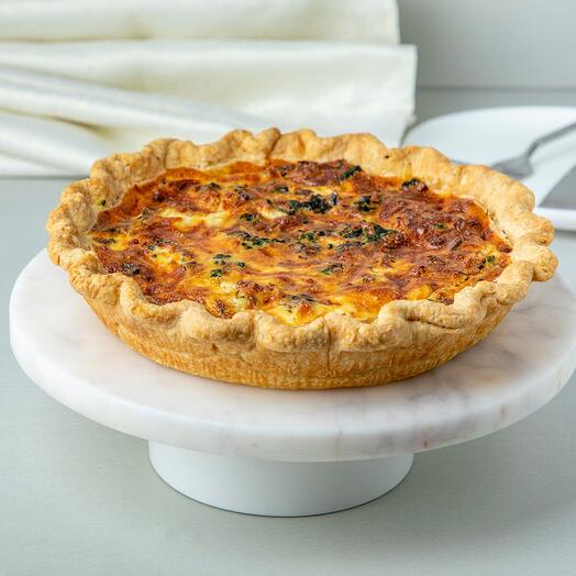 Киш со шпинатом, грибами и фетой