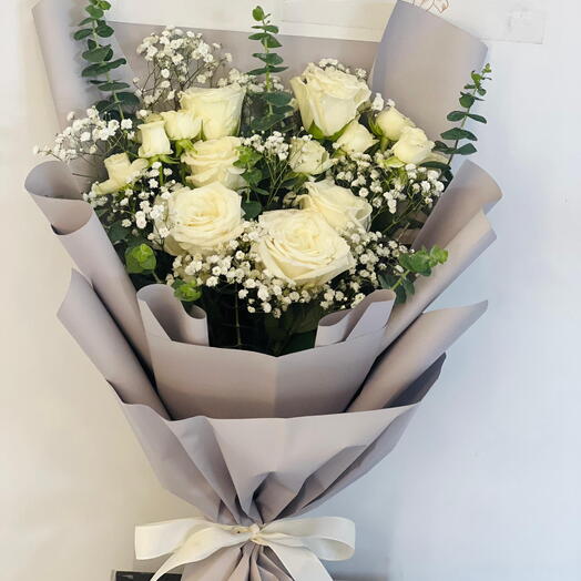 Small white flowers hand bouquet