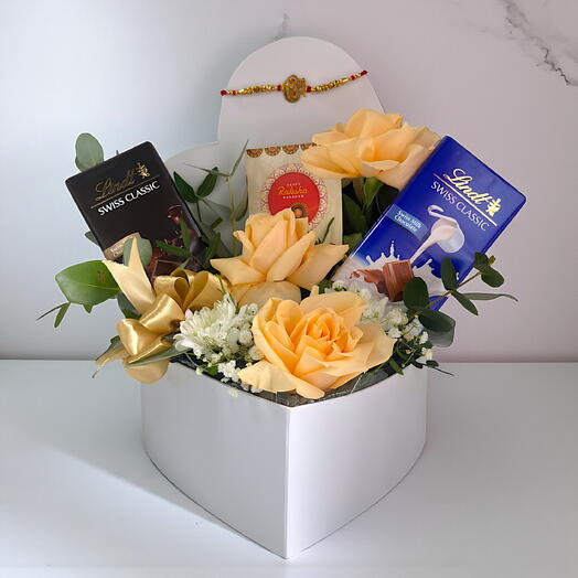 🌸 Peach Harmony Gift Box | Elegant Floral   Chocolate Hamper – A Heartfelt Celebration of Love   Warmth