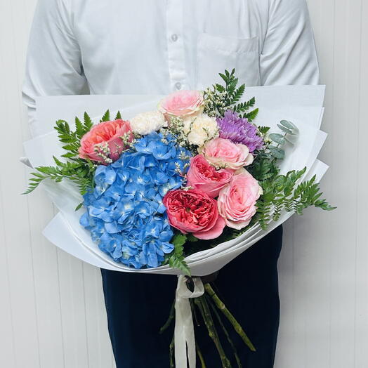 Cake and flower bouquet combo