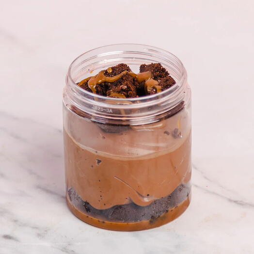 Fudge Me Chocolate Caramel Brownie Jar