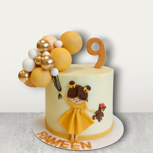 Торт «Девочка с воздушными шарами»