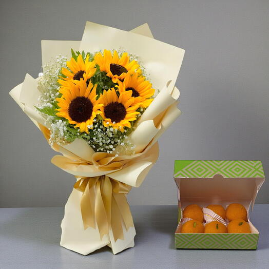 Festive Glow Combo | Sunny Blooms   Sweet Delights – Perfect for Family   Friends