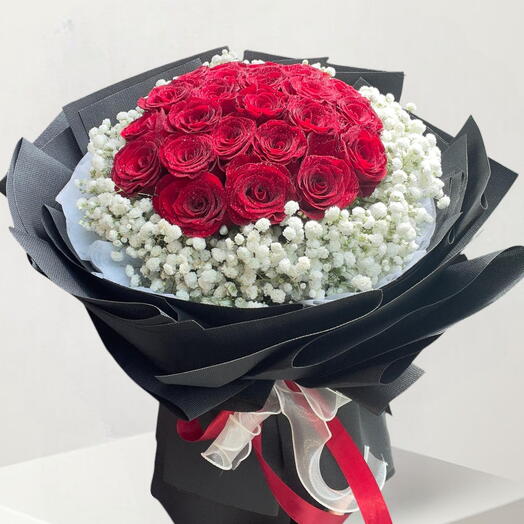Valentine s Delight _ 25 Luxury Red Rose Bouquet