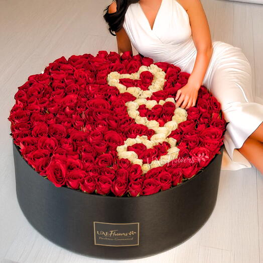 Grande boîte de roses Infinity Love️🤍
