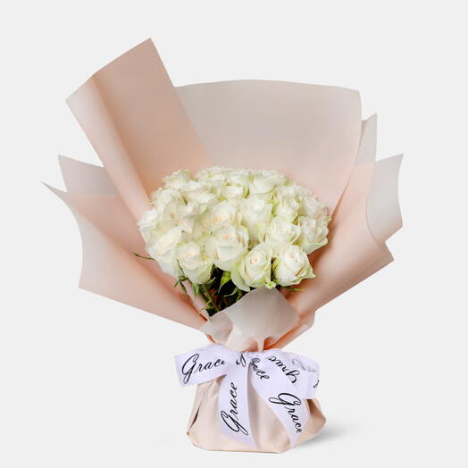 White Roses Medium Bouquet