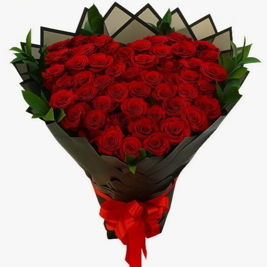 Premium Heart-Shaped Red Rose Bouquet
