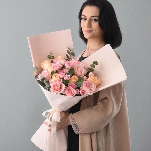 Букет роз «Пастельные лепестки»