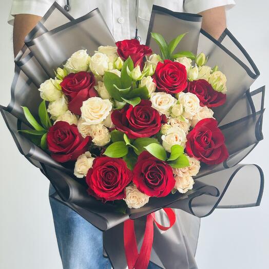 Комбо-букет красно-чёрный
