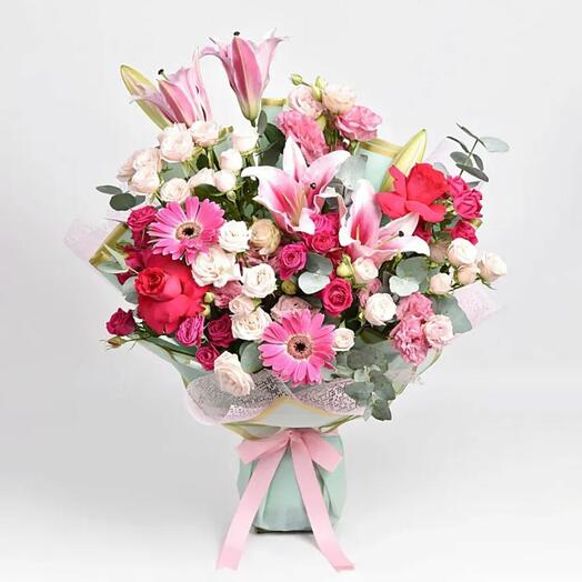 Grand bouquet de fleurs Pink Beauty Mix
