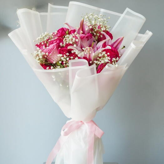 Чистота - букет лилий и роз