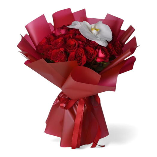 Fleur d'orchidée écarlate