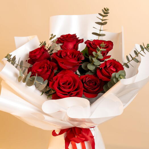 Классический букет красных роз