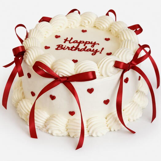 Crimson Velvet – Signature Ribbon Cake