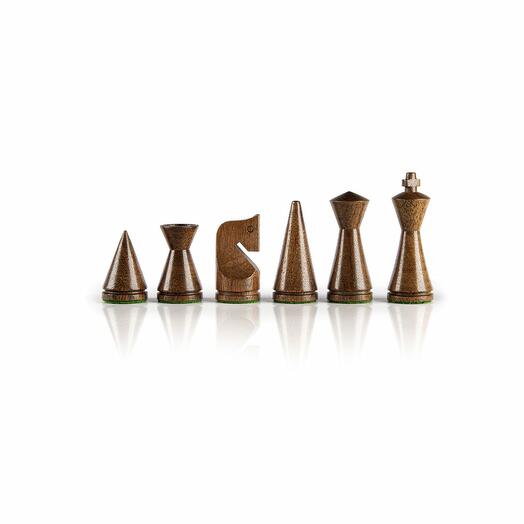 Wooden chess pieces in modern style, 7.6 cm