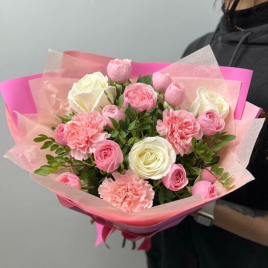 Романтическая белая роза и розовый пион. Восторг от Rose Delight — 1983