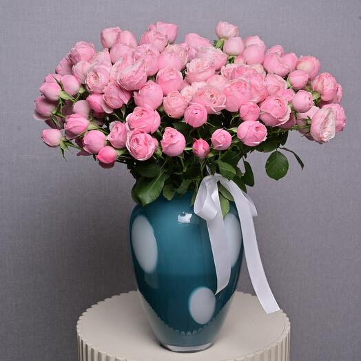 25 Mansfield Park Peony Roses Glass Vase 6934