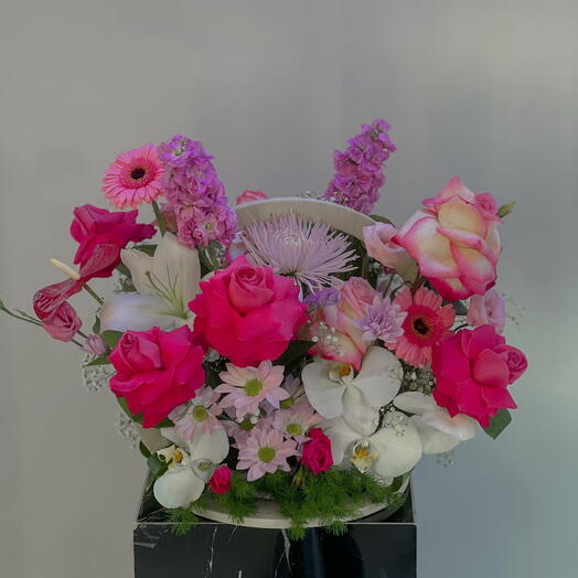 Blooming Flowers mix in basket