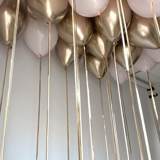 Gold and pink balloons