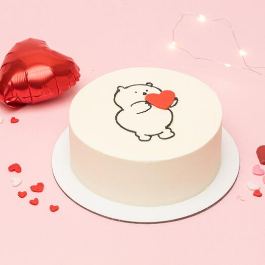 Cute Valentines Bear Cake (serves 4-5)