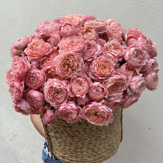 Panier de roses pivoine Juliette