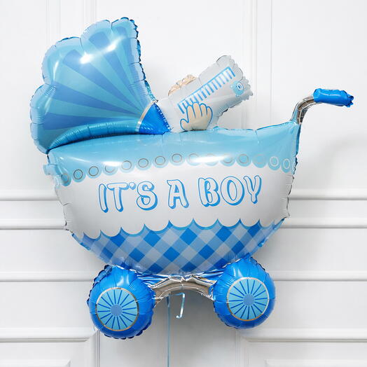 Its a Boy Baby Stroller Foil Balloon with Helium