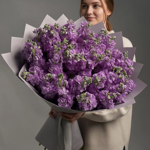 Bouquet haut de gamme de matthiola lavande parfumée