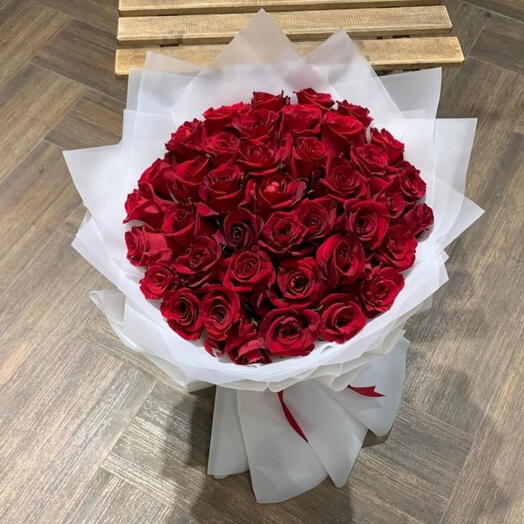 Bouquet Grace de 50 roses rouges