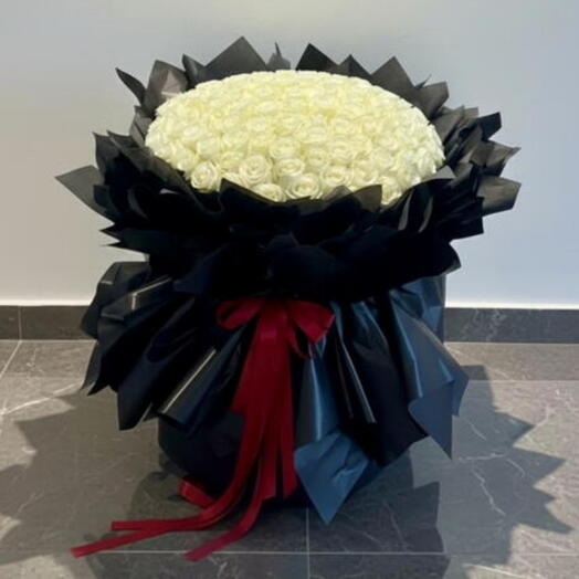 101 Fresh White Roses Couture Bouquet