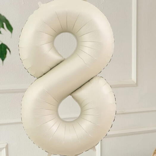 Number 8 beige balloon