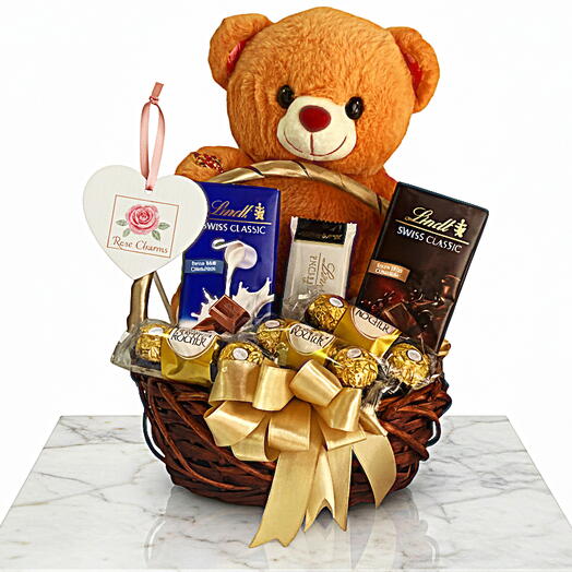 Teddy, Lindt   Любовь — Полная подарочная корзина