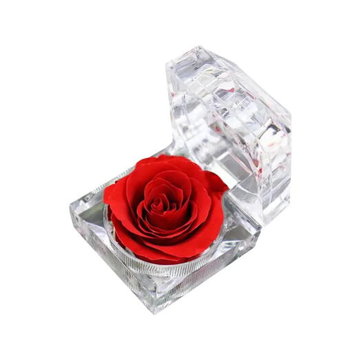 Красная роза в хрустальной коробке