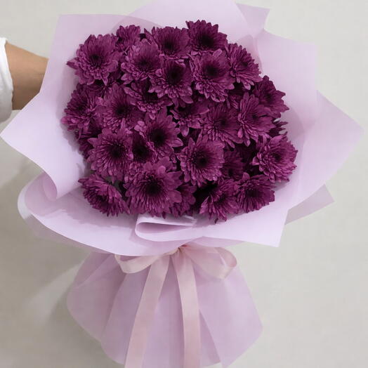 باقة زهور الأقحوان الأرجوانية