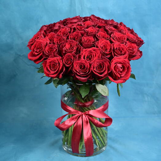 51 Red Roses Vase-1705