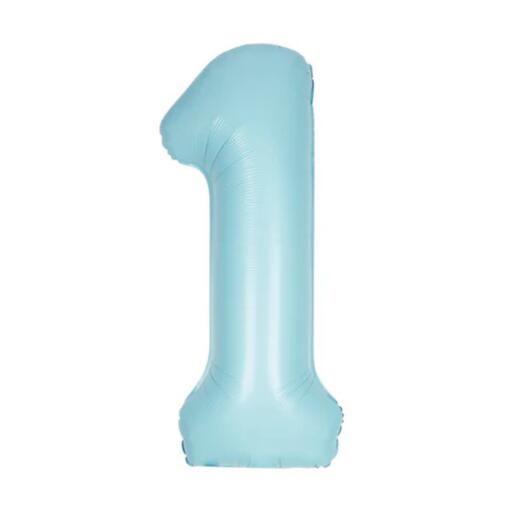 Giant Pastel Blue Number 1 Balloon