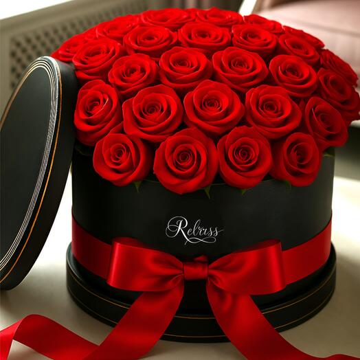 Eternal Flame Rose Hatbox